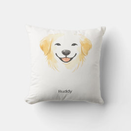 Minimalistisk Golden Retriever anpassad namnaccent Kudde