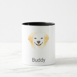 Minimalistisk Golden Retriever Hund Anpassat Namn Mugg