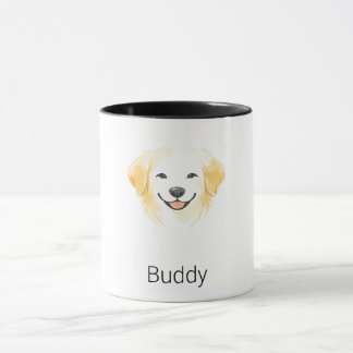 Minimalistisk Golden Retriever Hund Anpassat Namn Mugg