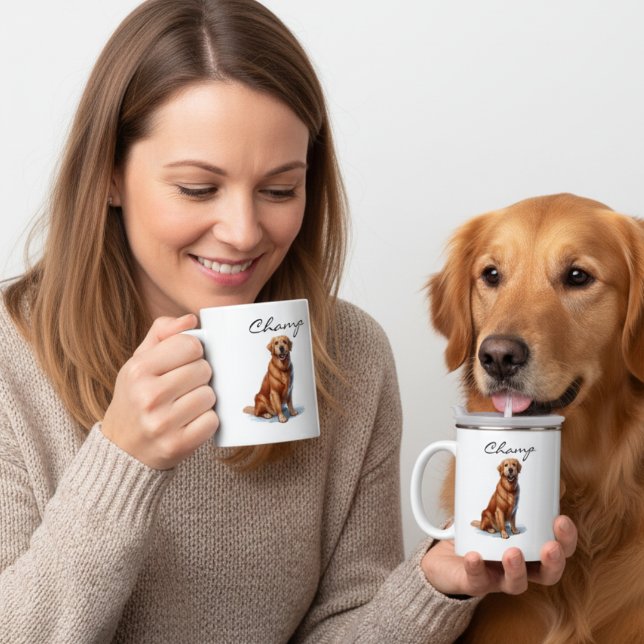 Minimalistisk Golden Retriever konst mugg (Skapare uppladdad)