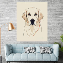 Minimalistisk Golden Retriever Linje Konst Affisch