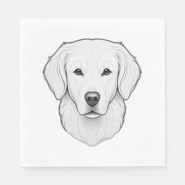 Minimalistisk Golden Retriever Pappersservett (Framsidan)