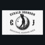 Minimalistisk Golf-design för Elegant Rektangulärt Klistermärke<br><div class="desc">Eleganten Golf Monogram Design från Edward Eksi med minimal Anpassningsbar. Enkel modifiering av INITIALER och TEXTS efter dina behov.</div>