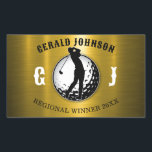 Minimalistisk Golf-design för Elegant Rektangulärt Klistermärke<br><div class="desc">Eleganten Golf Monogram Design från Edward Eksi med minimal Anpassningsbar. Enkel modifiering av INITIALER och TEXTS efter dina behov.</div>