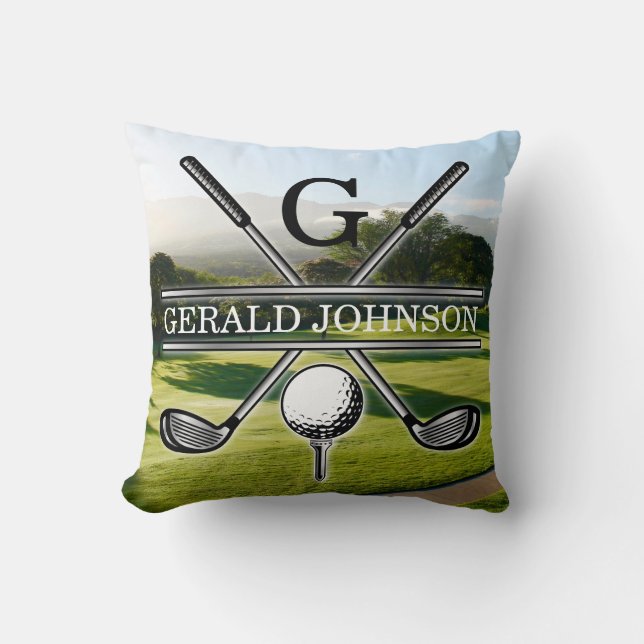 Minimalistisk Golf Monogram Design Dekorativ kudde (Framsida)