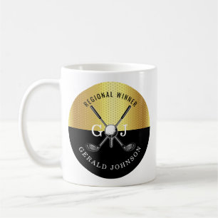 Minimalistisk Golf Monogram-design för anpassnings Kaffemugg