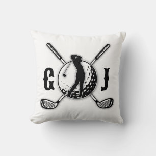 Minimalistisk golf Monogram-design för anpassnings Kudde