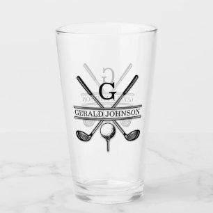 Minimalistisk golf Monogram-design för elegant Glaskopp