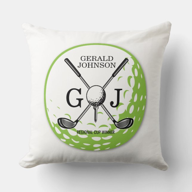 Minimalistisk golf Monogram-design för elegant Kudde (Framsida)