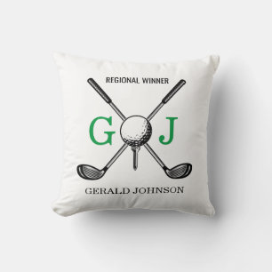 Minimalistisk golf Monogram-design för elegant Kudde