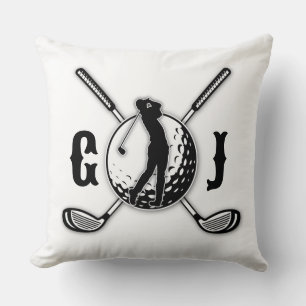 Minimalistisk golf Monogram-design för elegant Kudde