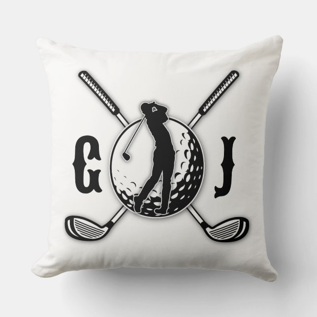 Minimalistisk golf Monogram-design för elegant Kudde (Framsida)