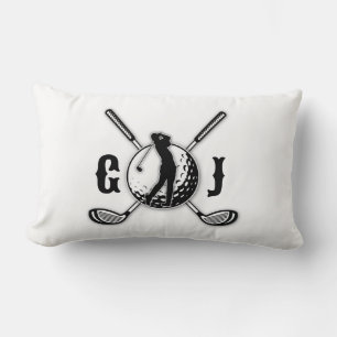 Minimalistisk golf Monogram-design för elegant Lumbarkudde