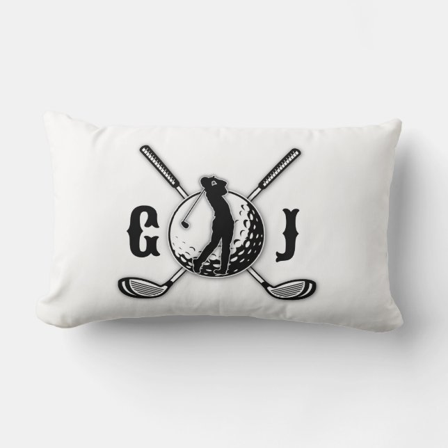 Minimalistisk golf Monogram-design för elegant Lumbarkudde (Framsida)