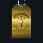 Minimalistisk golf Monogram-design för elegant Presentetikett<br><div class="desc">Eleganten Golf Monogram Design från Edward Eksi med minimal Anpassningsbar. Enkel modifiering av INITIALER och TEXTS efter dina behov.</div>