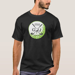Minimalistisk golf Monogram-design för elegant T Shirt