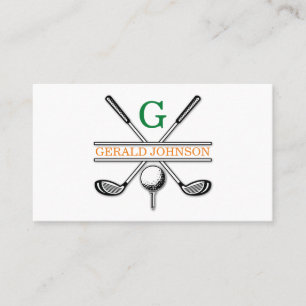 Minimalistisk golf Monogram-design för elegant Visitkort