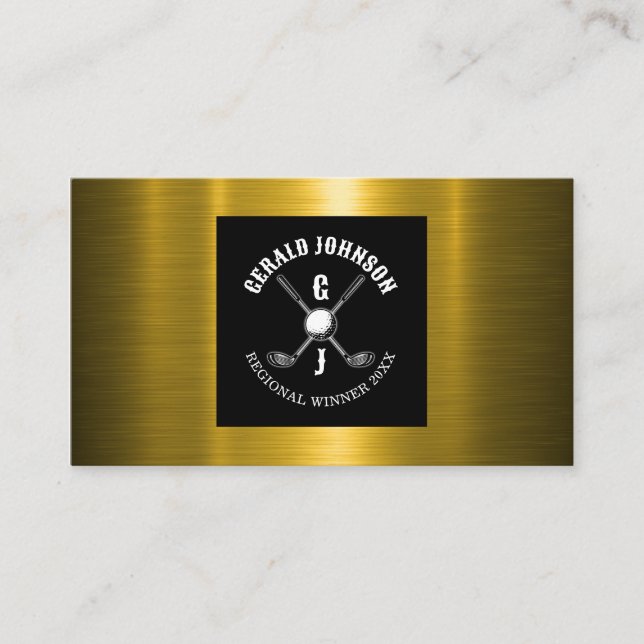 Minimalistisk Golf Monogram-design Visitkort (Framsida)