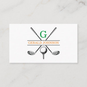 Minimalistisk Golf Monogram-design Visitkort