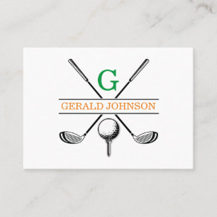 Minimalistisk Golf Monogram-design Visitkort