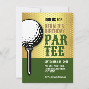 Minimalistisk Golf Party-design Inbjudningar