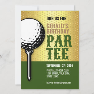Minimalistisk Golf Party-design Inbjudningar