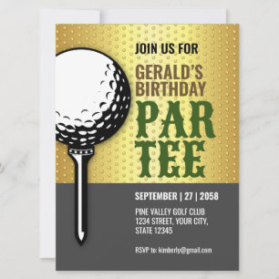 Minimalistisk Golf Party-design Inbjudningar