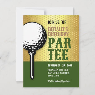Minimalistisk Golf Party-design Inbjudningar