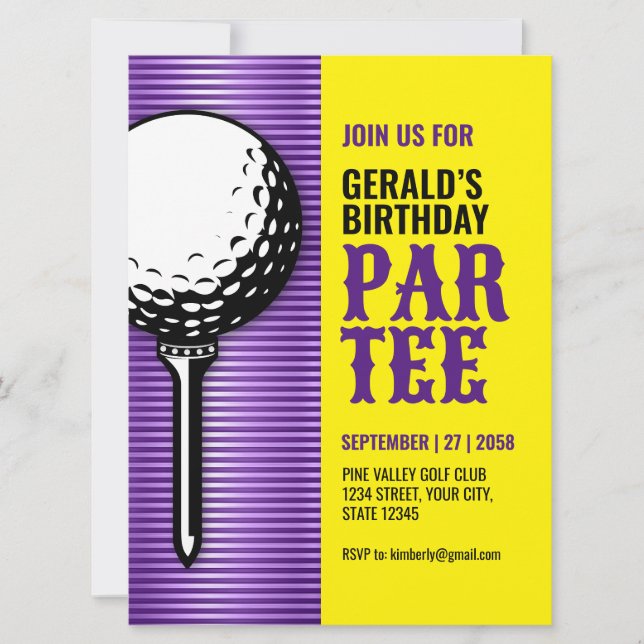 Minimalistisk Golf Party-design Inbjudningar (Framsida)
