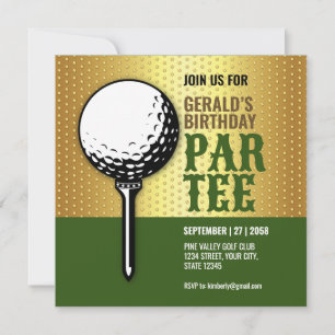 Minimalistisk Golf Party-design Inbjudningar
