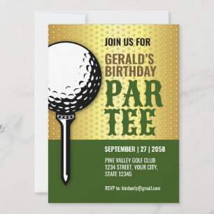 Minimalistisk Golf Party-design Inbjudningar