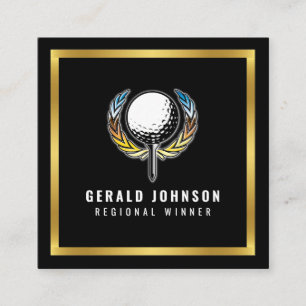 Minimalistisk golfdesign för elegant fyrkantigt visitkort