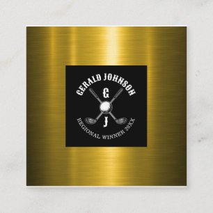 Minimalistisk golfmonogramdesign fyrkantigt visitkort