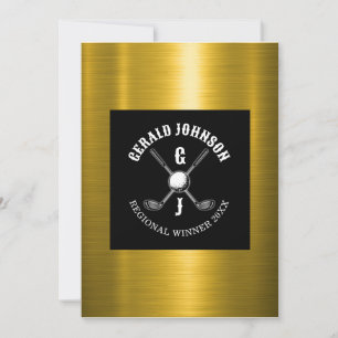 Minimalistisk golfmonogramdesign inbjudningar