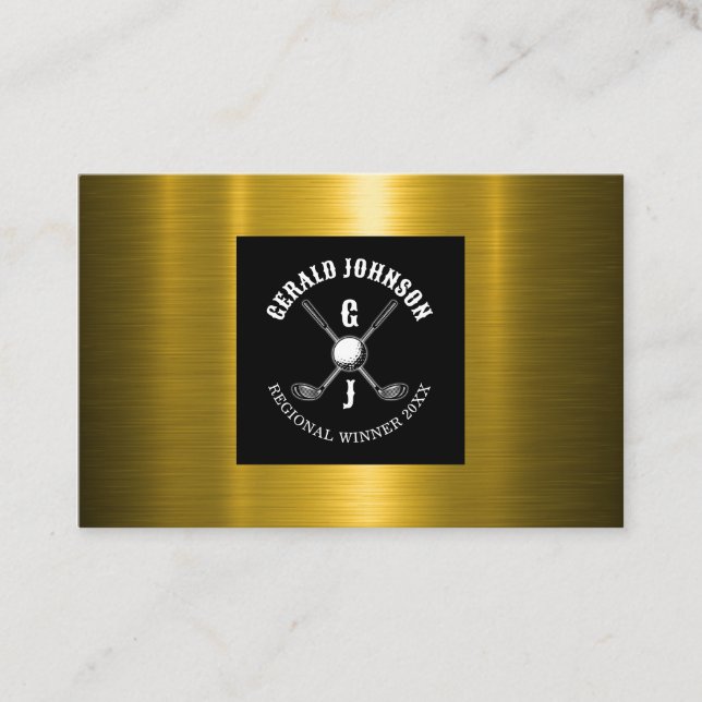 Minimalistisk golfmonogramdesign visitkort (Framsida)