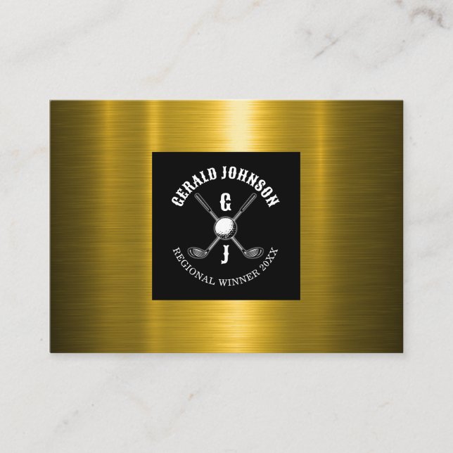 Minimalistisk golfmonogramdesign visitkort (Framsida)