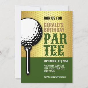 Minimalistisk golfpartdesign inbjudningar