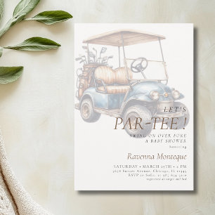 Minimalistisk golftema för Par-Tee baby shower Inbjudningar