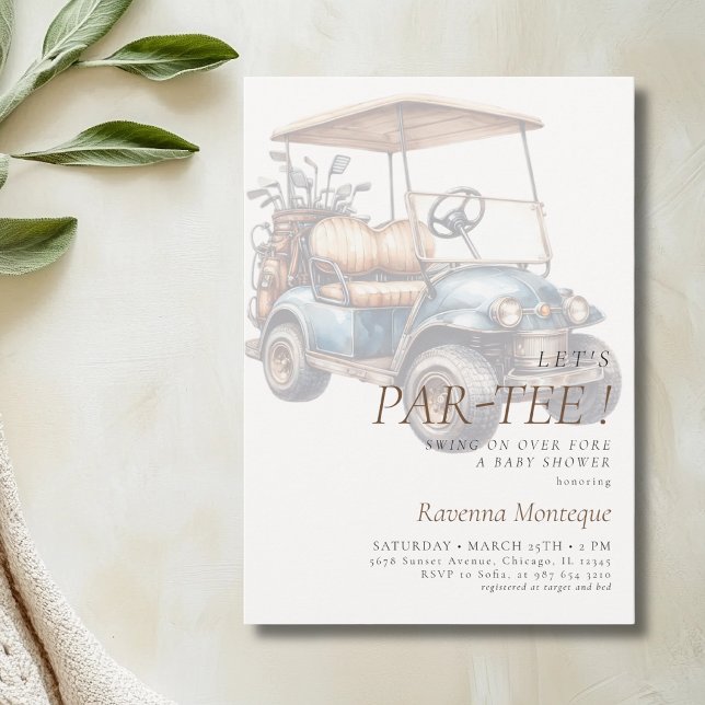 Minimalistisk golftema för Par-Tee baby shower Inbjudningar (Skapare uppladdad)