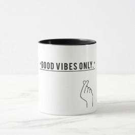 Minimalistisk "Good Vibes Only" Motivational Coffe Mugg