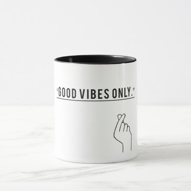 Minimalistisk "Good Vibes Only" Motivational Coffe Mugg (Center)