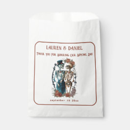 Minimalistisk gotisk Skeleton Wedding Favor Bags