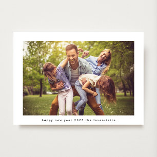 Minimalistisk Gott nytt år 2026 White Photo Ram Julkort