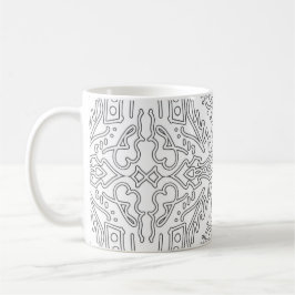 Minimalistisk grå blommönster kaffemugg