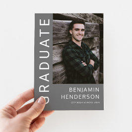 Minimalistisk grå fototexamen meddelande