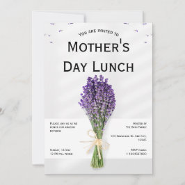 Minimalistisk grå lila inbjudan till mors dag
