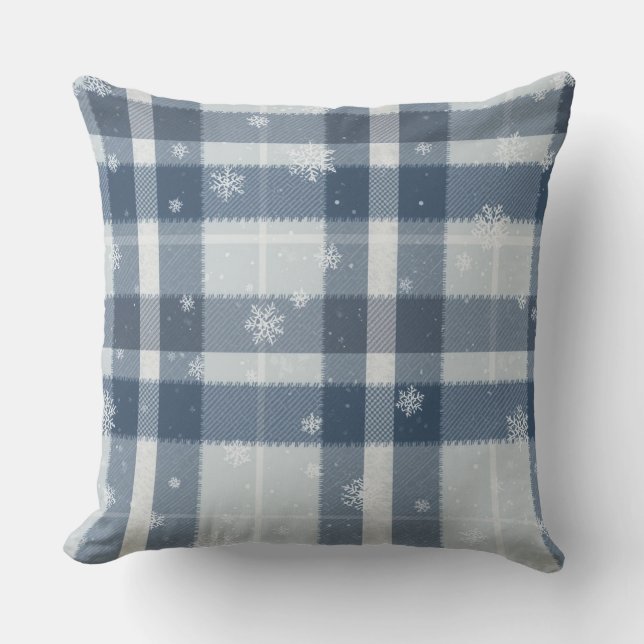 Minimalistisk grå och silver snöflinga karotröja kudde (Framsida)