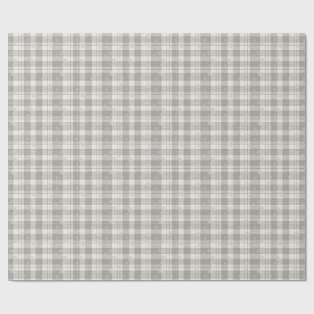 Minimalistisk grå och silver snöflinga karotröja presentpapper (Platt)