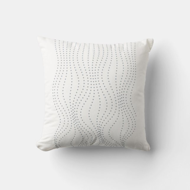 Minimalistisk grå vågig prickad linje Abstrakt kas Kudde (Framsida)