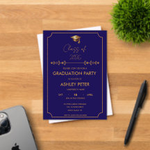 Minimalistisk Gradfest Blå Akryl Inbjudan